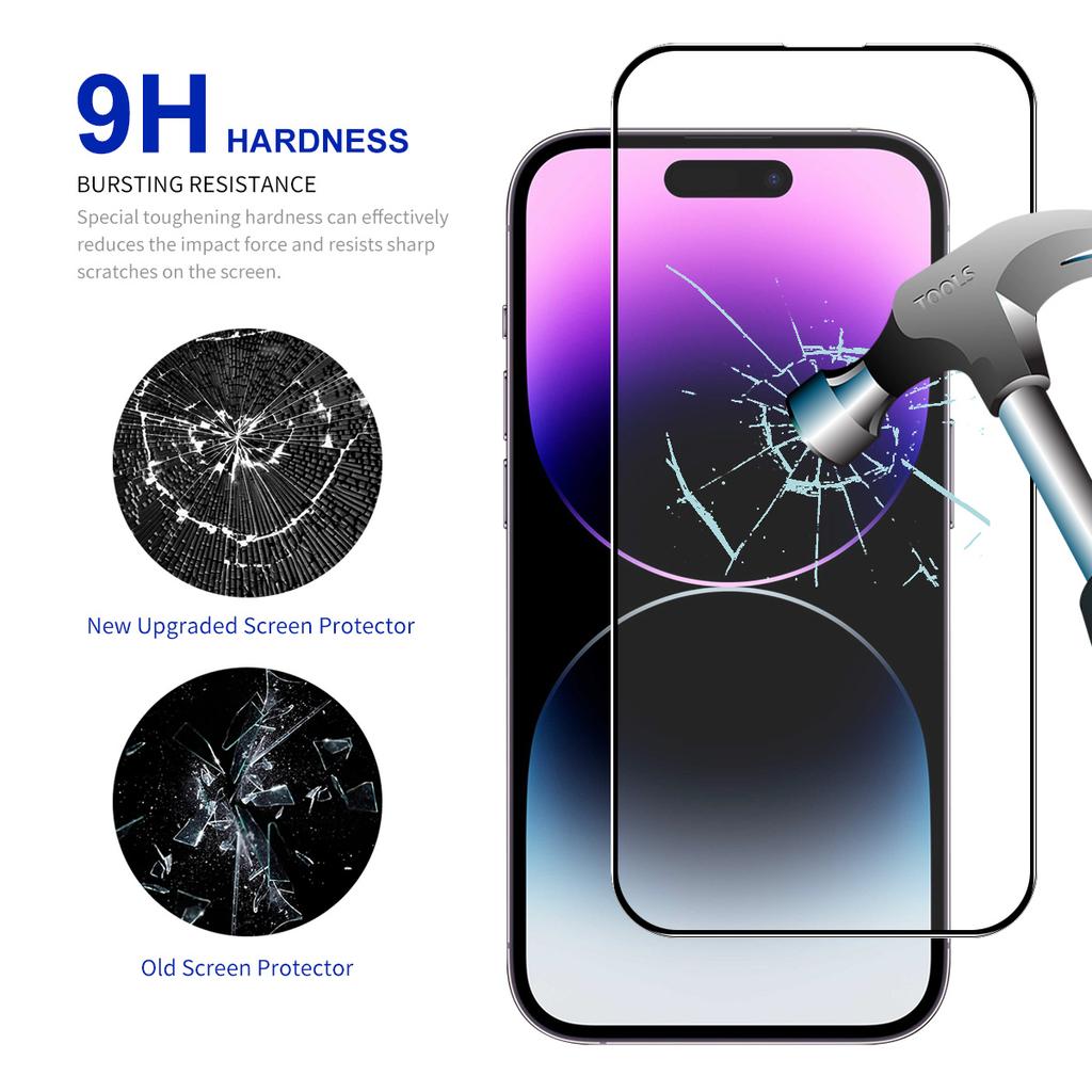 ENKAY HAT PRINCE Full Glue Screen Protector for iPhone 14 Pro Film Silk Printing