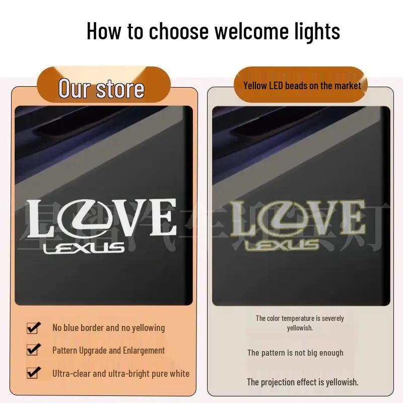 Lexus LOVE Flower Door Welcome Lights for ES, RX, and NX Models