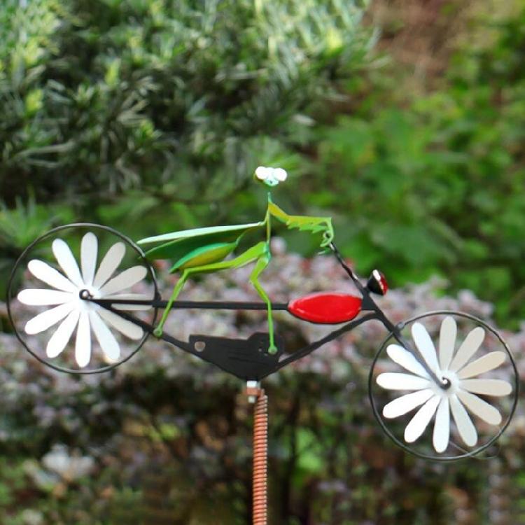 Frogs Bike Sculptures Fast delivery Handmade Metal Wind Spinner with Frogs