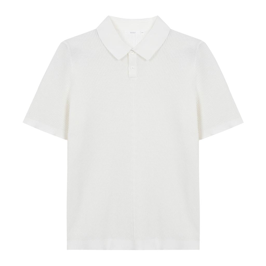BASSO Fresh Cotton Relax Short Sleeve Collared Knit (Bsy2Wt20A)