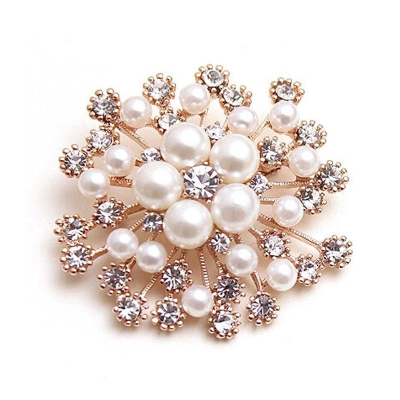 Spille da donna alla moda grandi perle d'imitazione strass spilla da sposa spilla gioielli accessori regalo