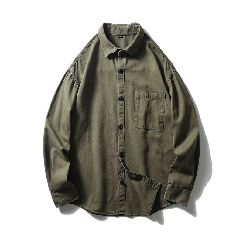 Foreign Trade Export Overplus Order Cotton Cargo Shirts Men's Long sleeve Spring and Autumn Outerwear Men's American Plus size Casual Shirt