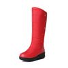 Knee down snow boots autumn and winter high tube warm cotton shoes button decoration  medium and long boots large size  shoes