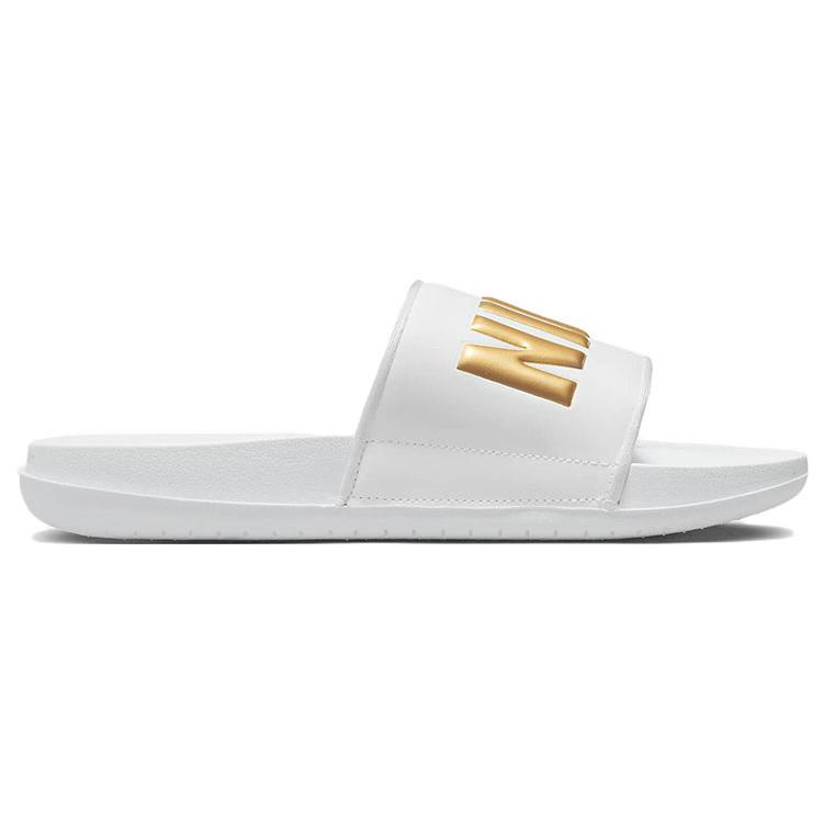 New Nike Offcourt Slide 'White Metallic Gold' Women's BQ4632-106