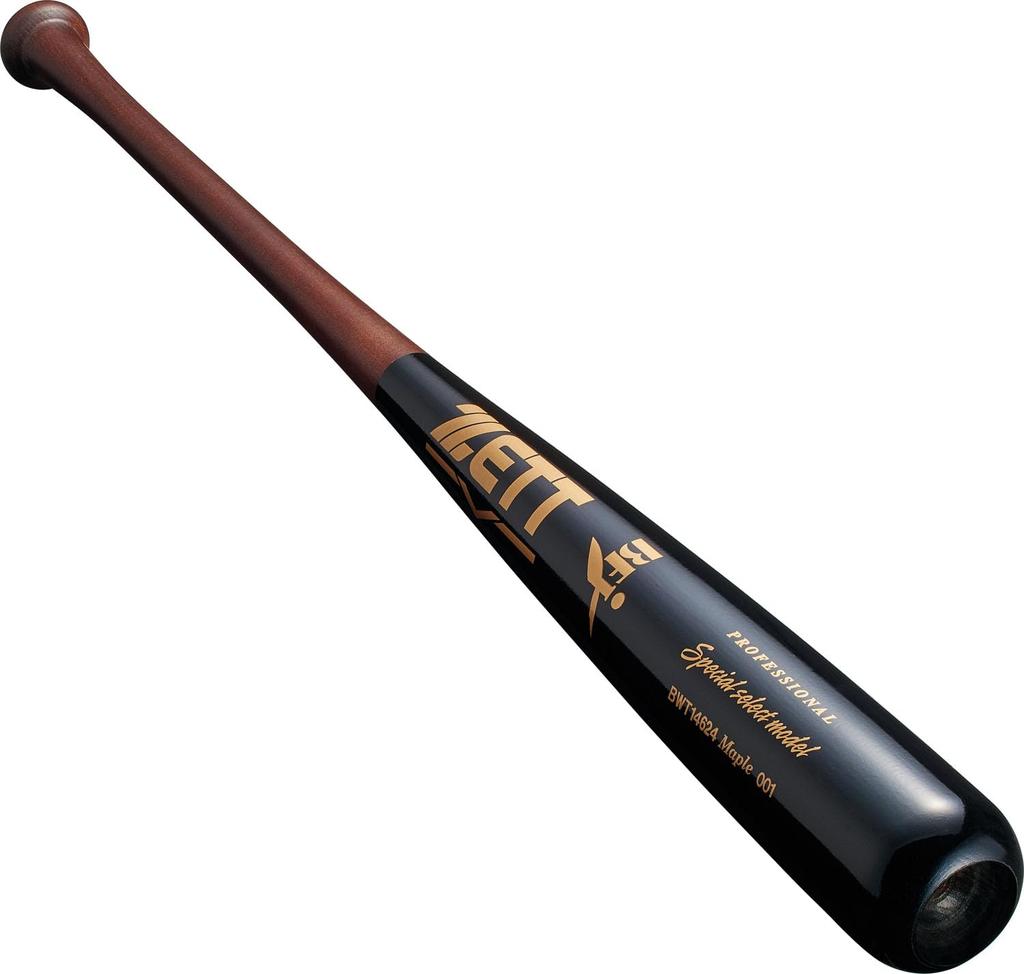 ZETT Hard Baseball Special Select Wooden American Hard 880g Average Light Dark with Black Made in BWT14624 Bat, Model, (North Maple), 84cm, Weight,
