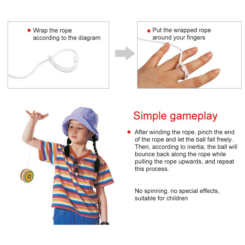 1~3pcs Wooden Yoyo Ball Children Physical Exercise Toys Team Activity Souvenirs Pull Wire Rotation Suitable for Beginners TMZ