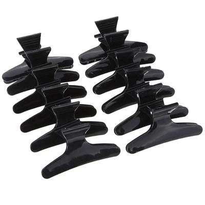 12 pz/set Sezione Farfalla Nera Clip di Capelli Morsetti Forcelle Barbiere Salon Styling Strumenti di Possesso di Parrucchiere Sezione Artiglio Morsetti