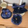 Elastic Blue Denim Headpeice Irregular Edge Ponytail Holder Hair Bands  Girls Hair Accessories