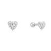 Ania Haie Silver Pave Heart Barbell Single Piercing E070-04H