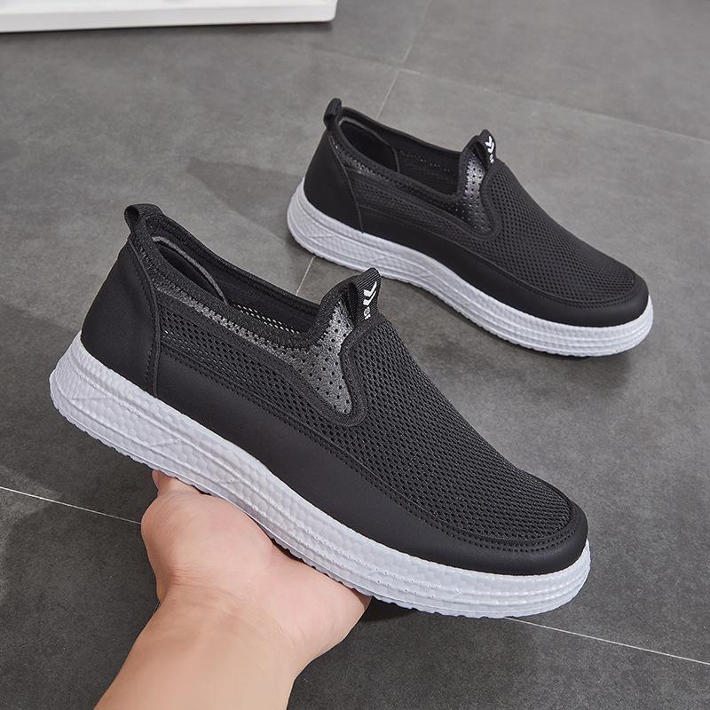 Summer men's mesh cloth shoes medium and soft sole light casual shoes cloth shoes running shoes men