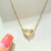 Full Diamond Love Necklace Women'S Light Luxury And Sweet Versatile Diamond-Encrusted Super Flash Hollow Pendant Collarbone Chain