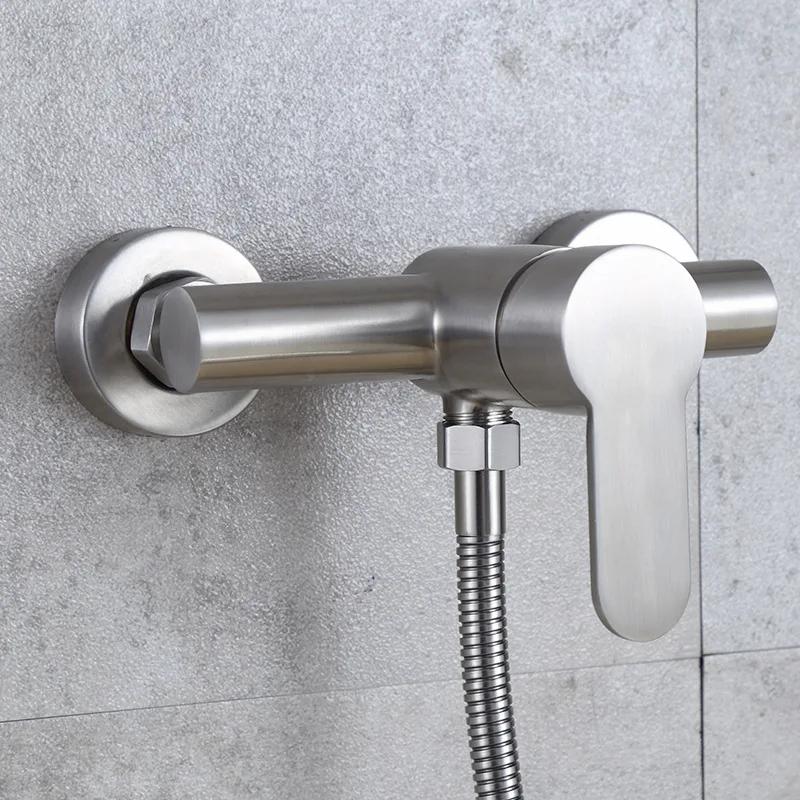 304 Stainless Steel Bathroom Faucet Shower Black Silver Faucet Wall Mounted Bathtub Shower Mixer Tap Shower Faucet Mixer Taps