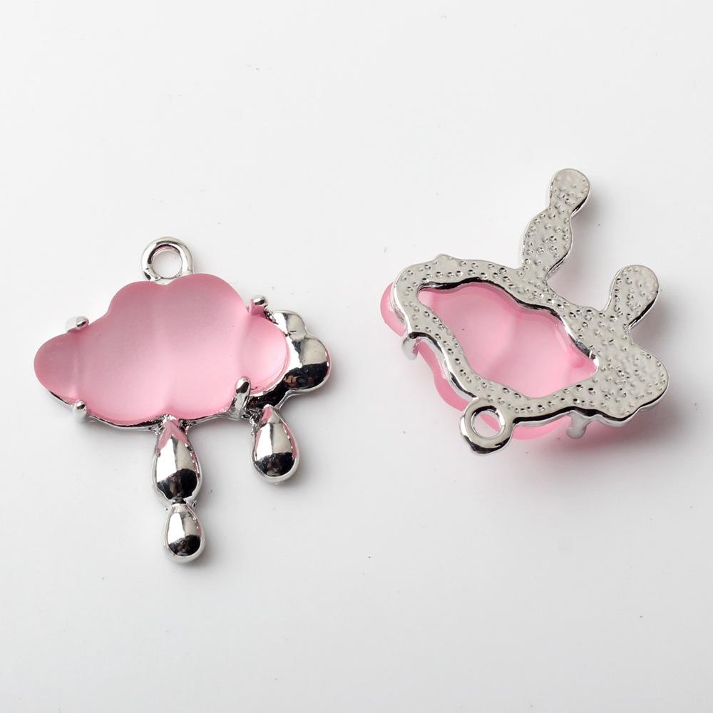 Matted Resin and Zinc Alloy Cloud Charms for Earrings and Necklaces Resin Charms for Jewelry Making 10pcs/lot