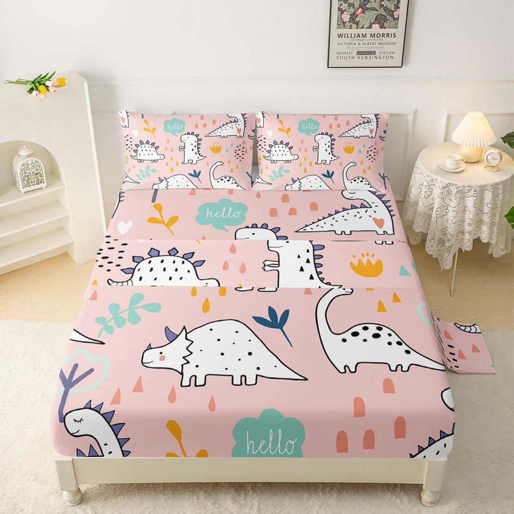 Ice Hockey Player Pattern Sheet Four Piece Bedding Set Bedroom Room Dormitory Bedding Decoration