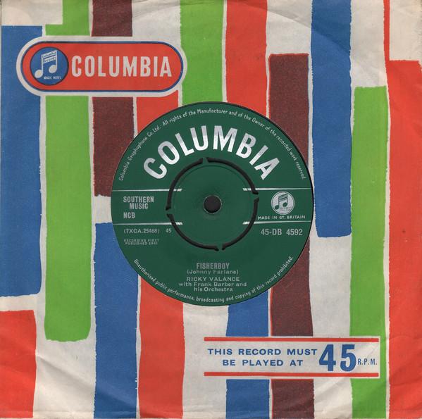 

7-дюймовая пластинка RICKY VALANCE - Fisherboy 45DB4592 Columbia 1961 UK Pop б/у