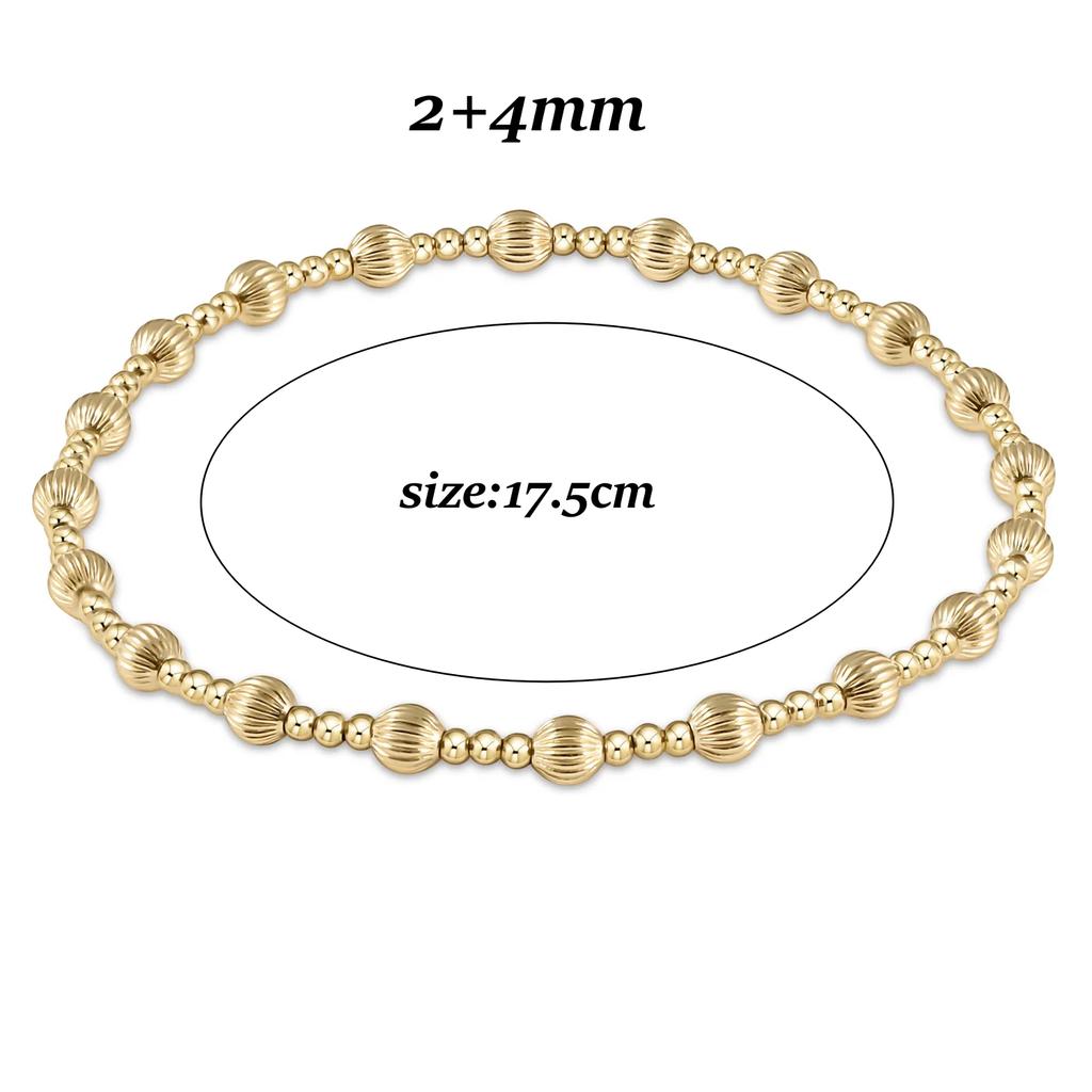 Vlen Bohemian Gold Ball Beaded Bracelet Set Handmade Fashion Chunky Statement Jewelry for Wedding Anniversary Gift