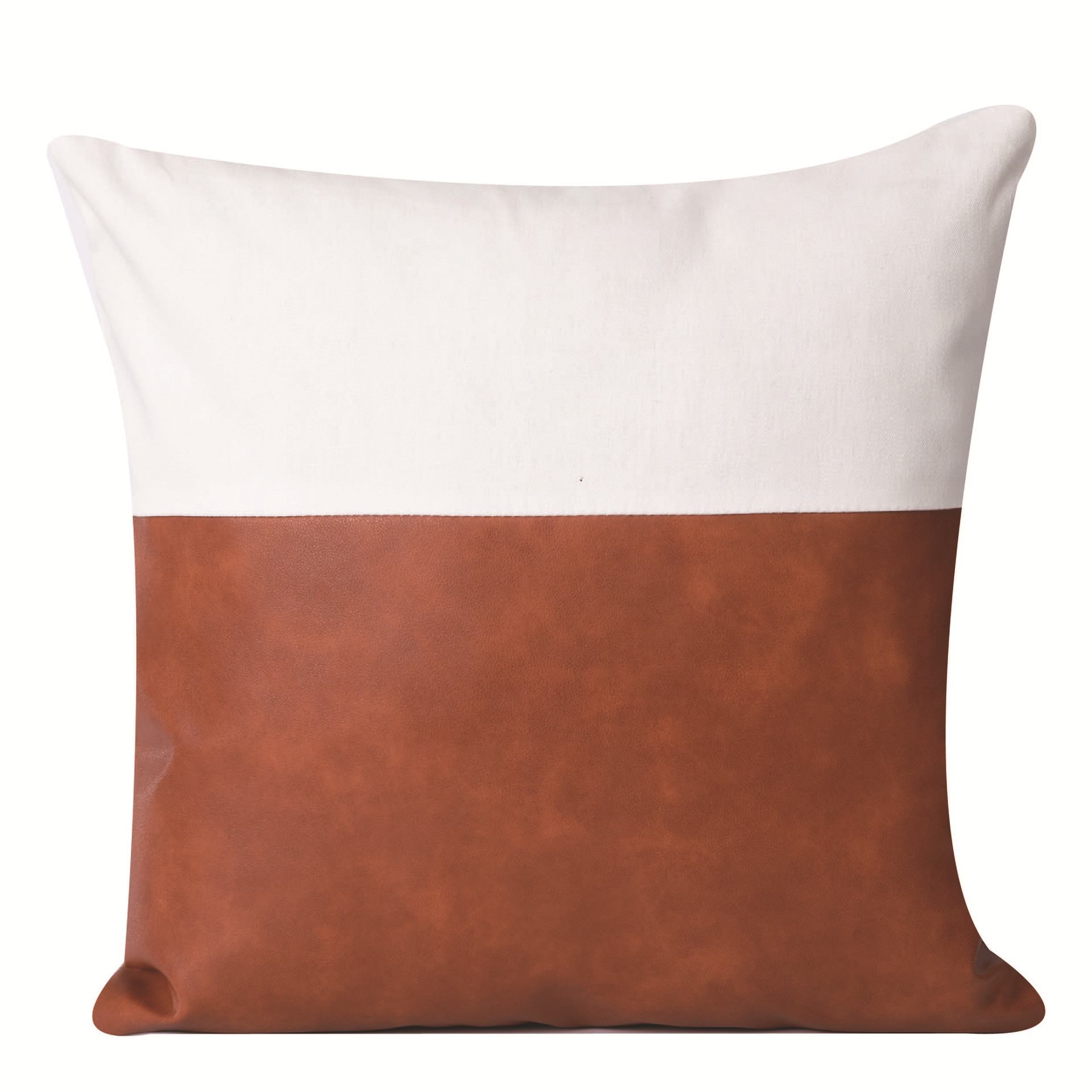 

Кожаные наволочки для подушек, набор из 2 современных кожаных/тканевых декоративных наволочек для домашнего декора спальни гостиной дивана кровати дивана, 18x18 дюймов 18x18 Inch-2pcs