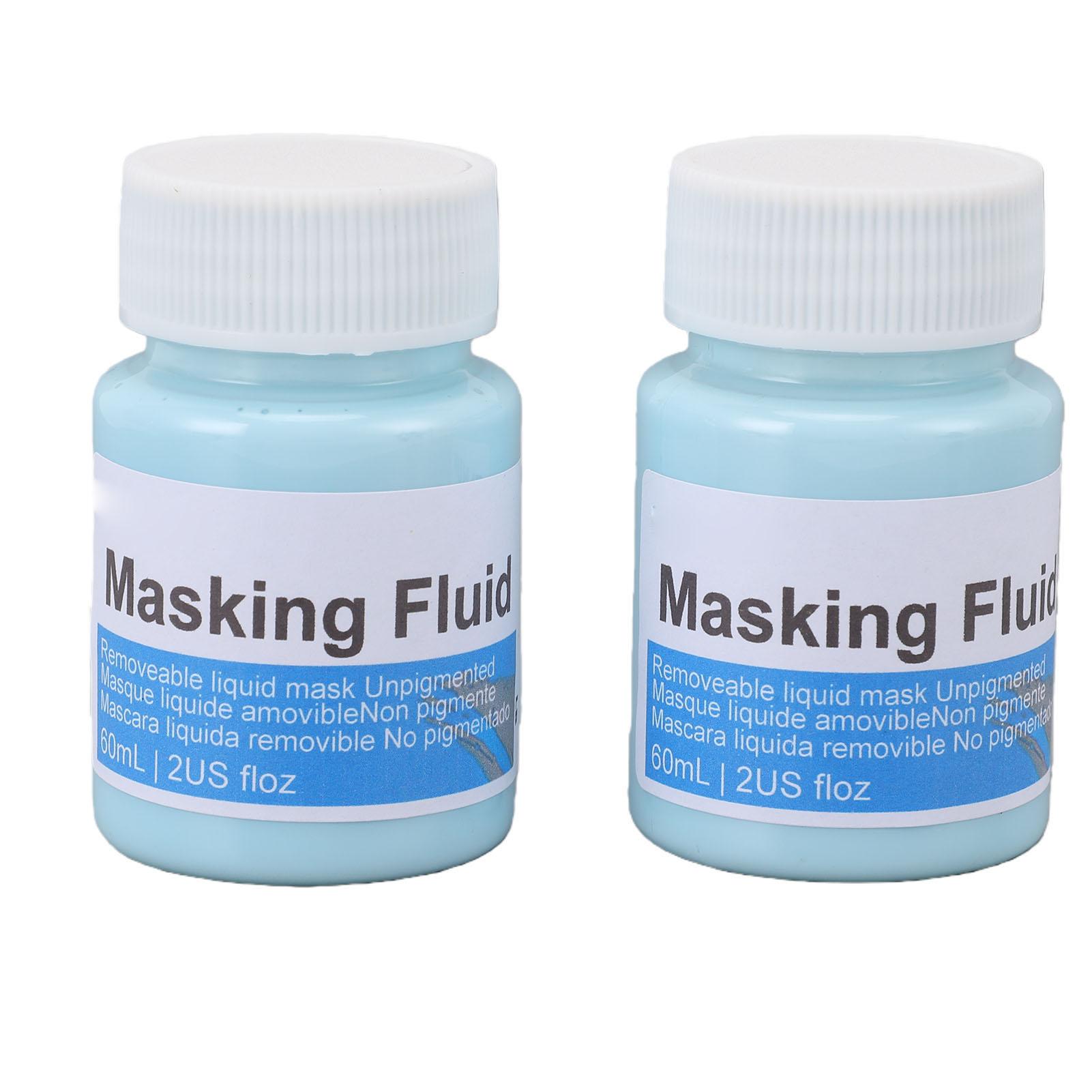 2 Pcs 60ml Blue Watercolor Masking Fluid Easy Peel Dries Quickly Artist Masking Fluid with Eraser