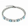 Personalized 4 Colors Available Claw Setting Rectangular and Square CZ Stainless Steel Tennis Bracelet With Extension Chain