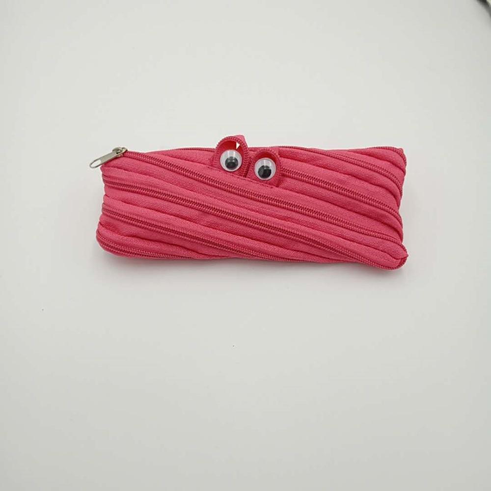 Estojo de Lápis com Zíper de Monstro Desenho Animado Fofo Grande Capacidade Nylon Organizador de Material Escolar Bolsa de Lápis Multifuncional Para Estudantes Crianças