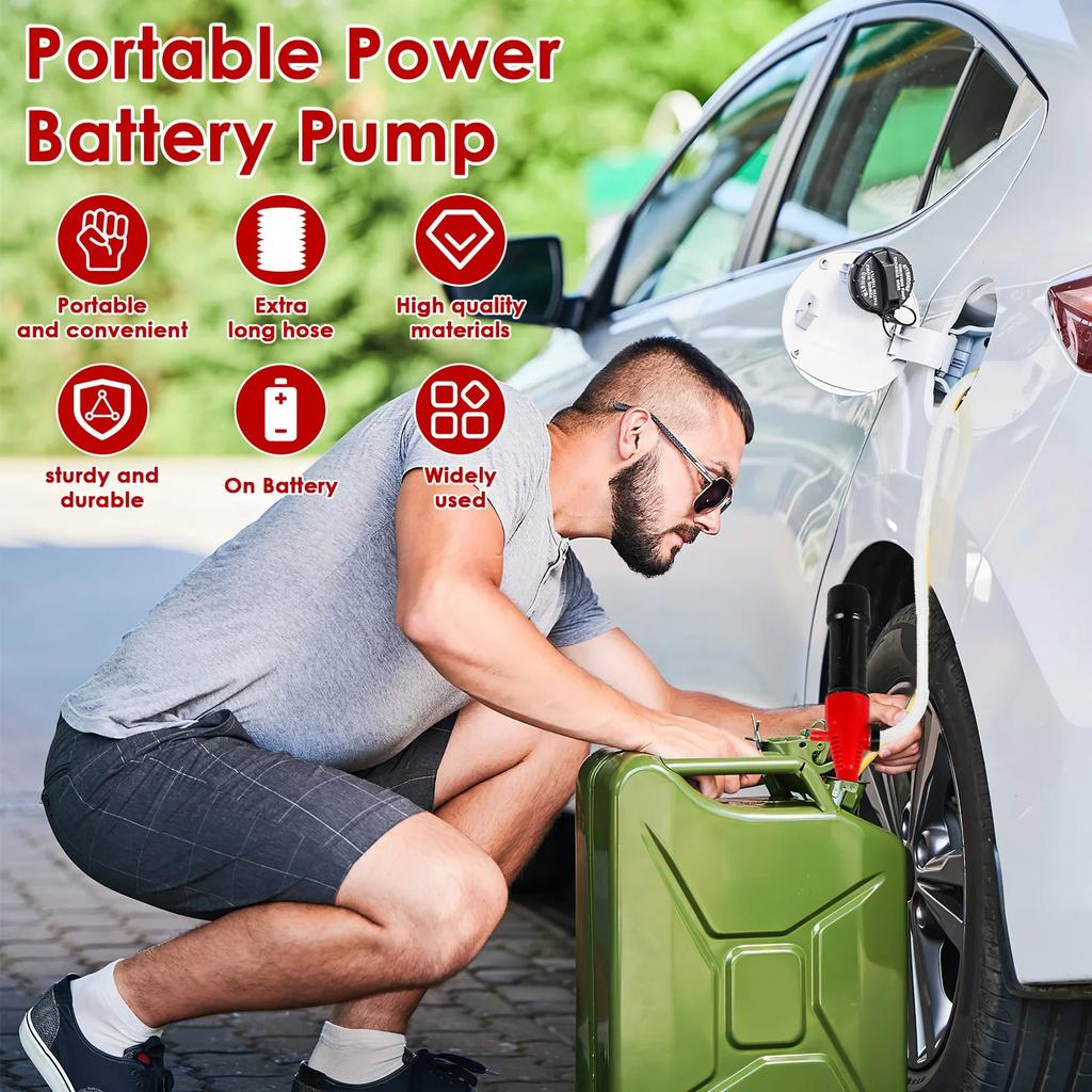 Liquid Transfer Pump Battery Operated Siphon Liquid Extractor Pump 2.2 Gallons Per Min Portable Water Diesel Fuel Transfer Pump