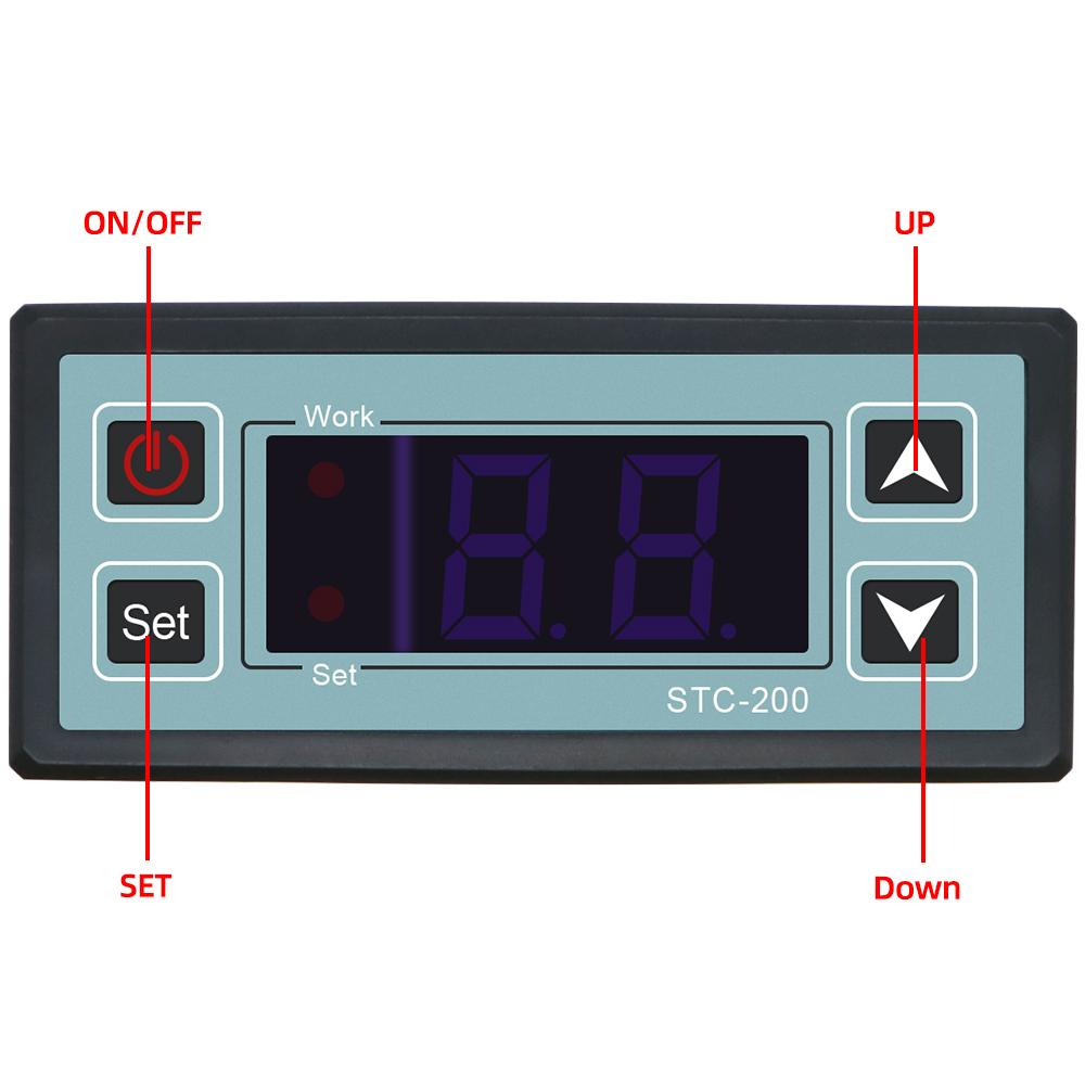 STC-200 Mini Temperature Controller AC220V Microcomputer Digital Thermostat Heating Cooling Controller Temp Measurement