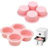 HUIKANGSHENG 2 Pack Air Fryer Egg Bite Molds, 4-Cup Silicone Mini Round Muffin Pans for Oven, Air Fryer & Pot, Reble Non-Stick Baking Molds (Pink)