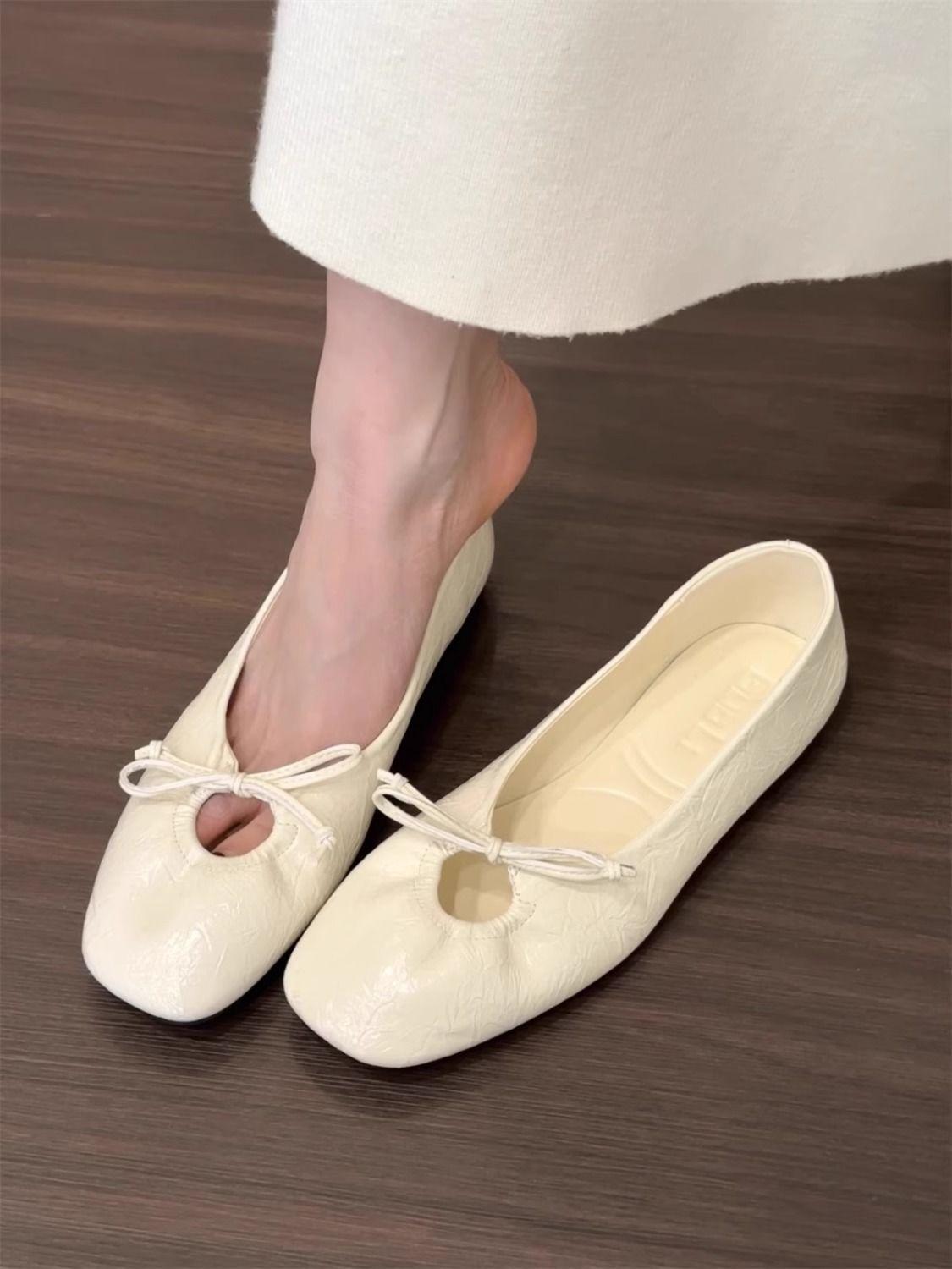 

Новые женские туфли на плоской подошве весенние на мягкой подошве универсальные с юбкой одинарные туфли 40 абрикосовый