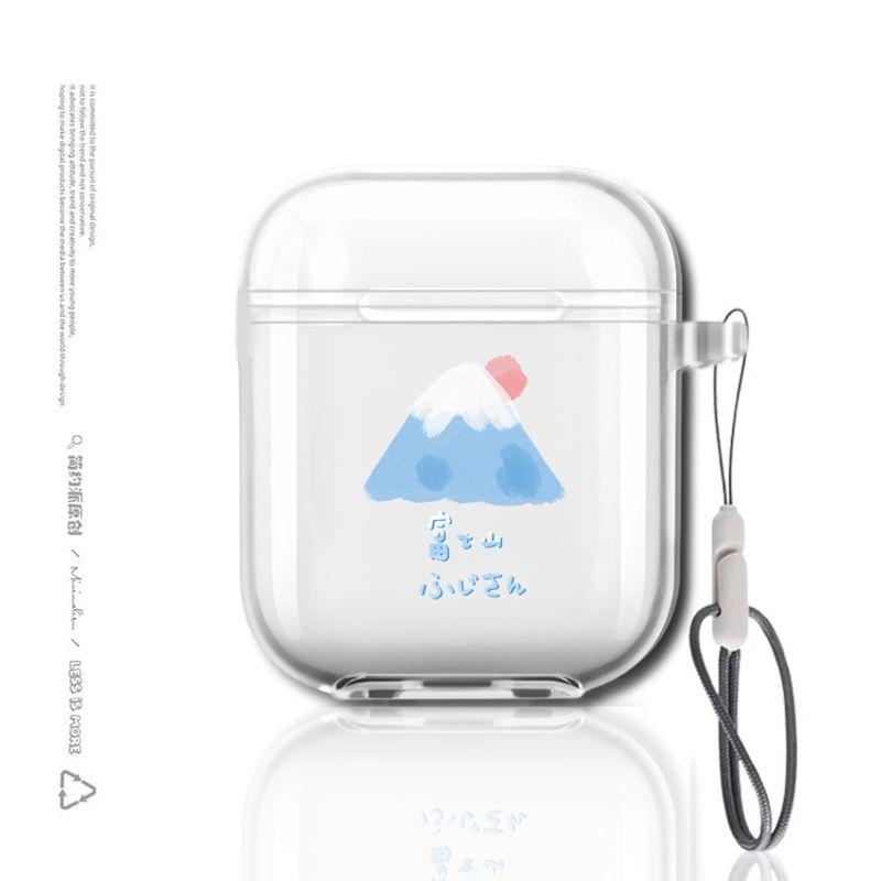 

Protective Case AirPods Pro Earphone Case Silicone Wireless Bluetooth Drop-Resistant 3 Generation Pro 1, 2, 3 Generation Original Cute Soft 2 Mount Fuji [Huawei freebuds6 generation] + lanyard