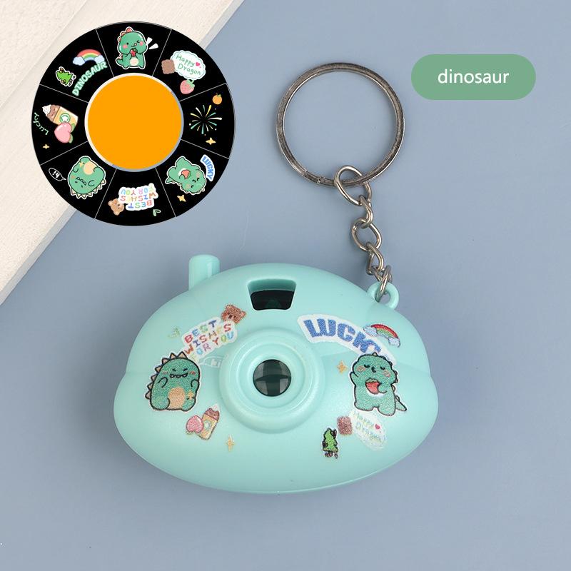 Creative Cute Cartoon Mini Camera Slideshow Light Projector Keychain Children's Toy Bag Pendant Accessories