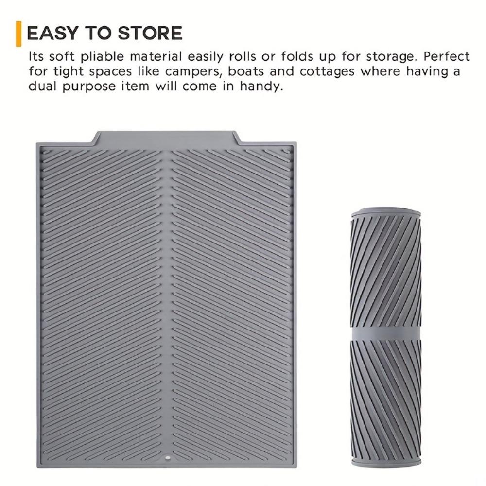 1pc, Drain Pad, Dish Pad, Folding Drain Pad, Dish Drain Pad, Heat Resistant Pot Pad, Kitchen Accessories