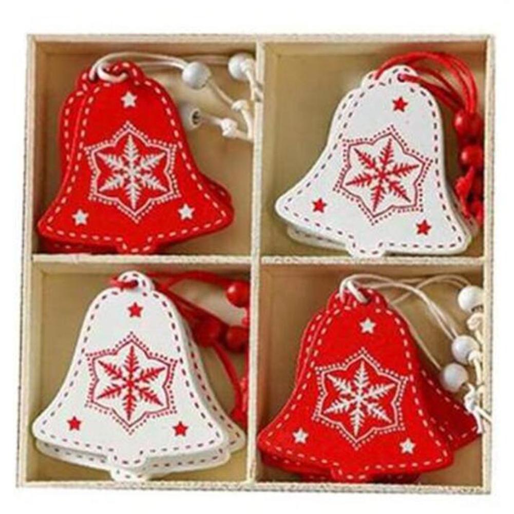 

Christmas Celebrations Red White Hanging Decoration Charming Holiday Decor Beautifully Carved Shapes Convenient Hanging String