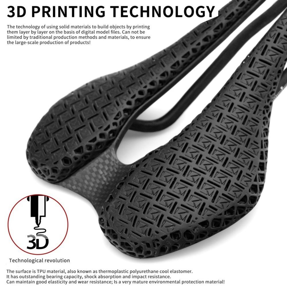 Slr 3D Printed Carbon Bicycle Saddle Ultra Light 155G Mtb Xc Road Gravel Off-Road Bike Seat Fit For Racing Cycling Auto Accessories