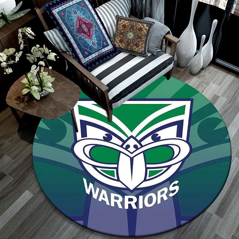 New Zealand Warriors,Round Area Rug,Carpet Rug for Living Room Bedroom Sofa Playroom Decor,Non-slip Floor Mat