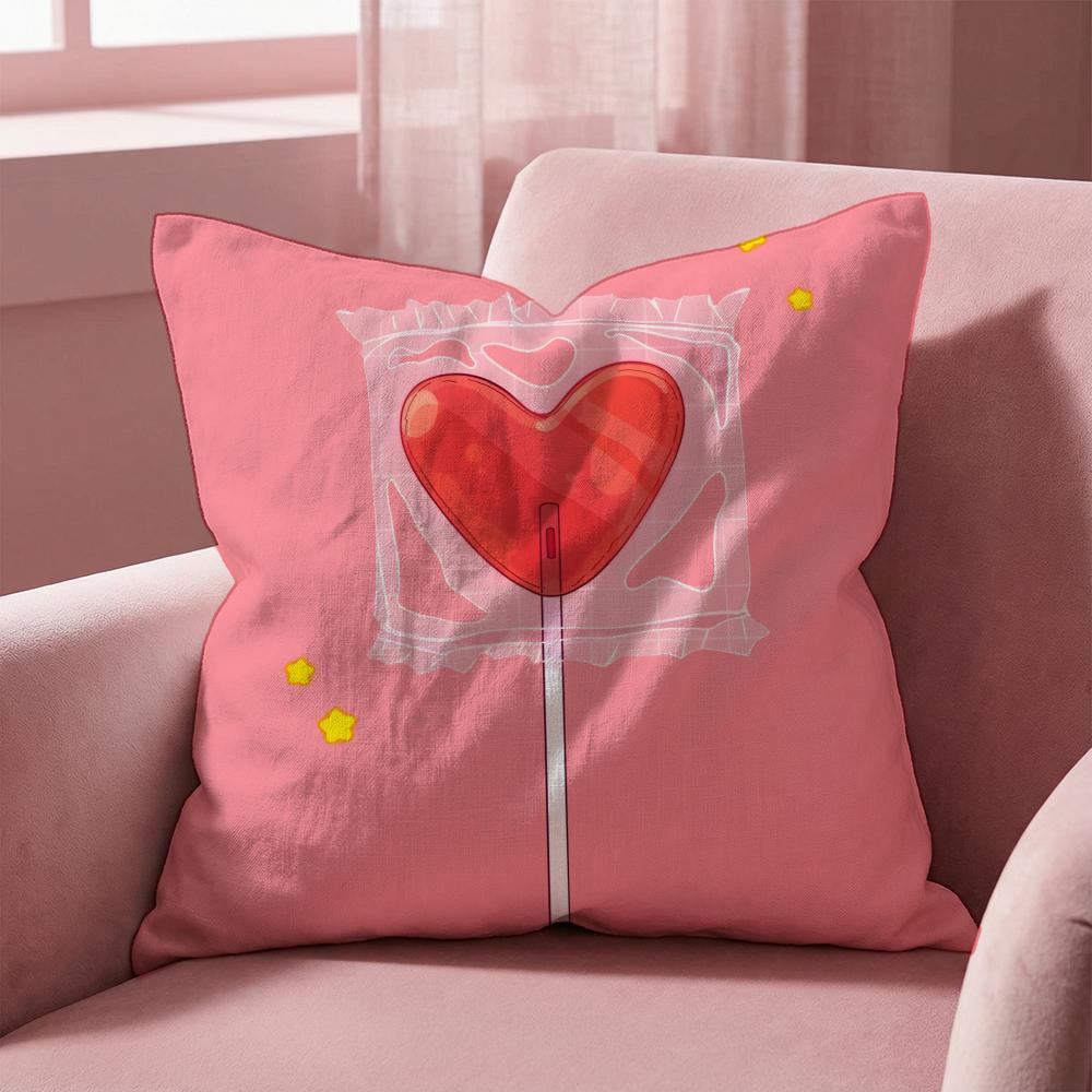 Pink candy Cushion Cover Multi-Scene Pillow Cover for Home & Car - Reversible, Soft & Durable for Daily Use