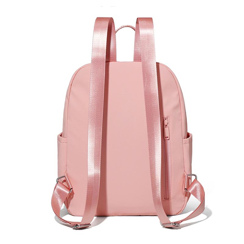 Solid Color Backpack Women's Large Capacity Nylon Bag Student Schoolbag