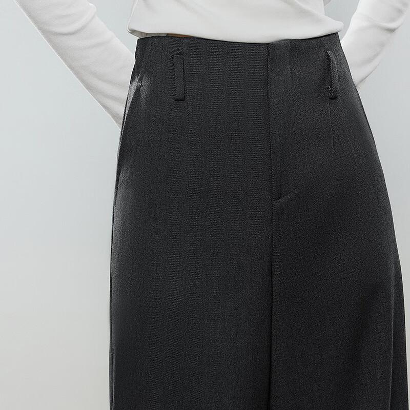Women's Wool Blend Relaxed Wide-Leg Trousers