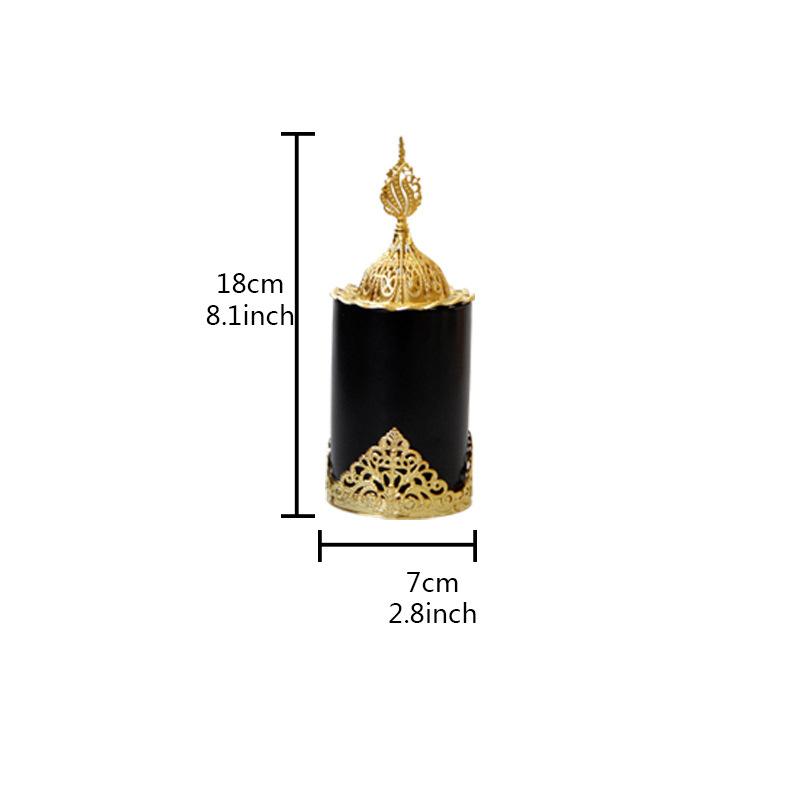 Y Metal-ceramic Incense Burner Saudi Arabia Golden Tower Luxury Home Decoration Middle East Arab Handheld Aromatherapy Burner