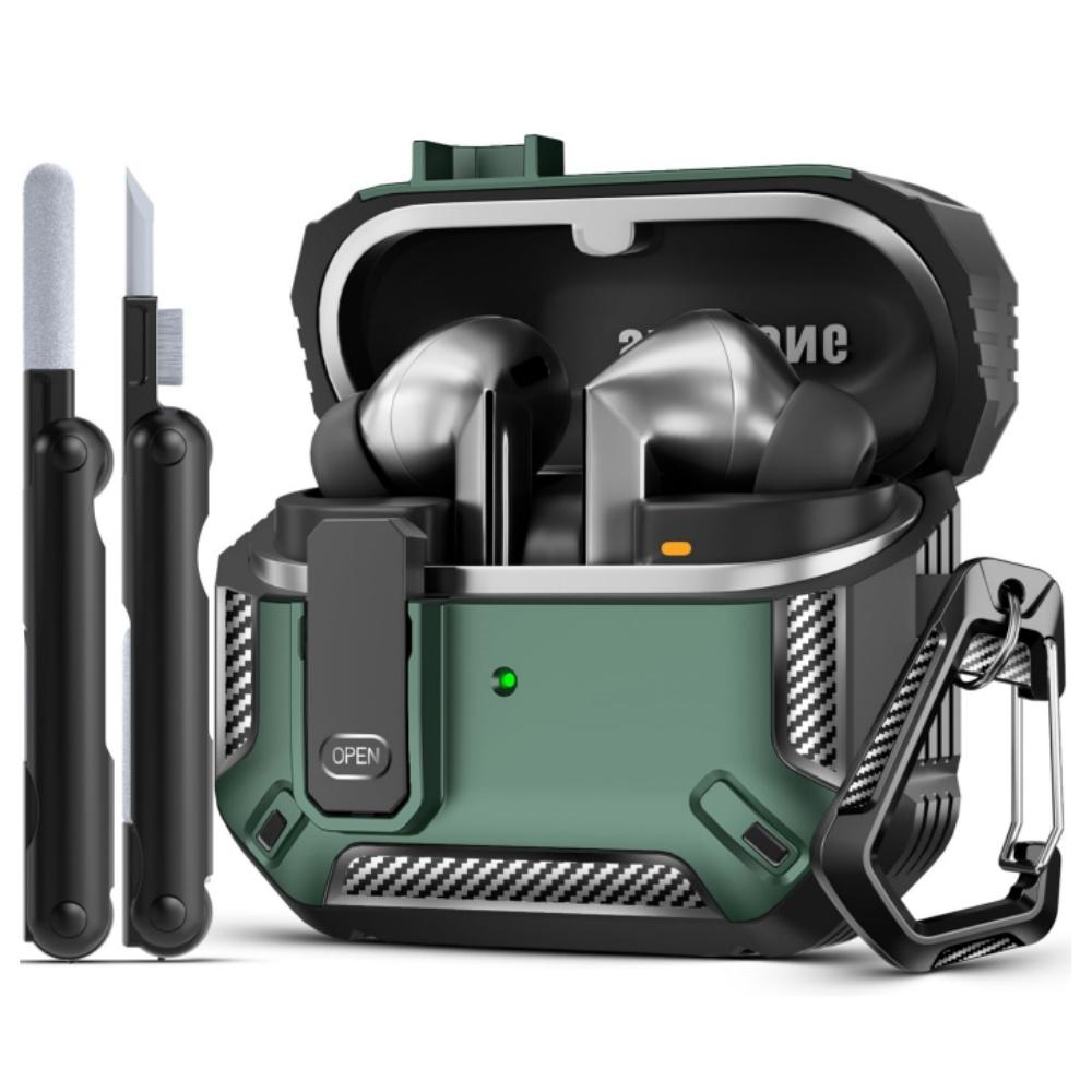 Carbon Fiber Case for Samsung Galaxy Buds 3 FE (2025) / Buds3 Pro (2025) / Buds 3 Case (2025) Cover with Cleaning kit & Keychain