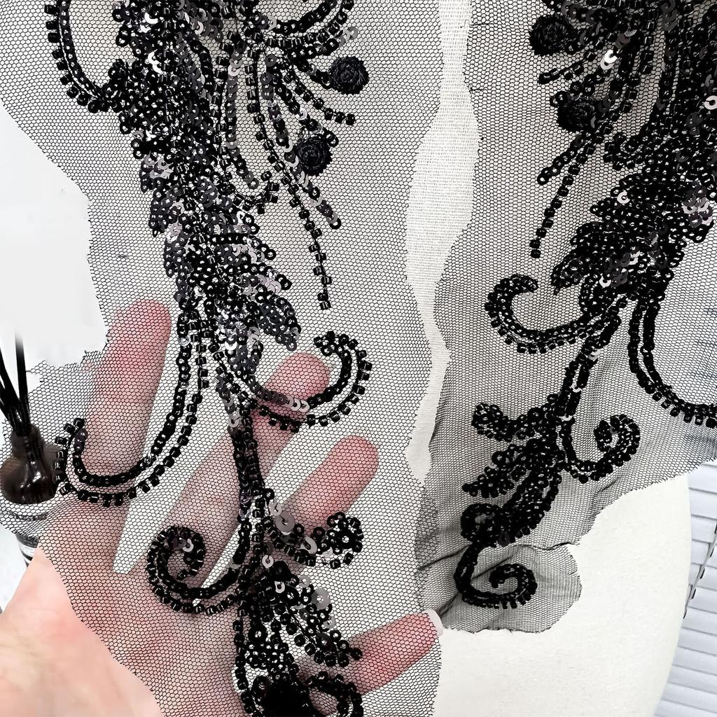 2pack Durability Sequins Embroidery Patches Creative Pattern Stylish Appliques for Customizing Dresses and Tops