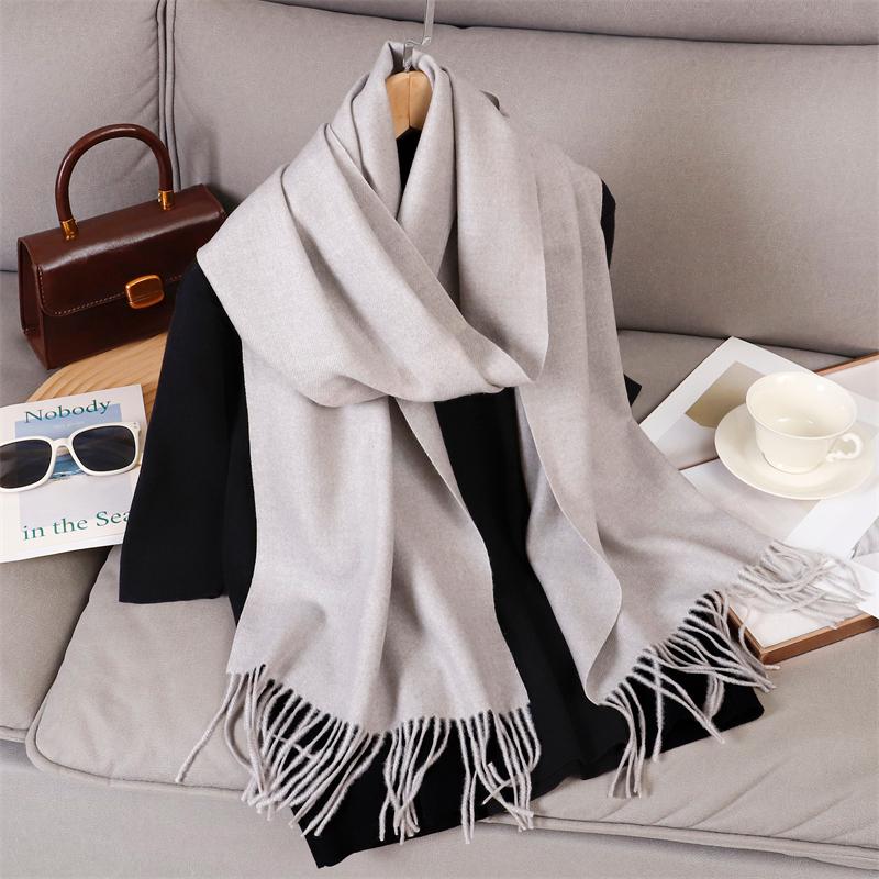69 Colors Winter Scarf for Women Warm Cashmere Scarves Hijab Solid Lady Long Shawl Wrap Female Pashmina Bandana Poncho Stoles