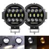 7-Inch 75W LED Car Headlight with 15 LEDs - Dual Color Work Light for Field and Auxiliary Use