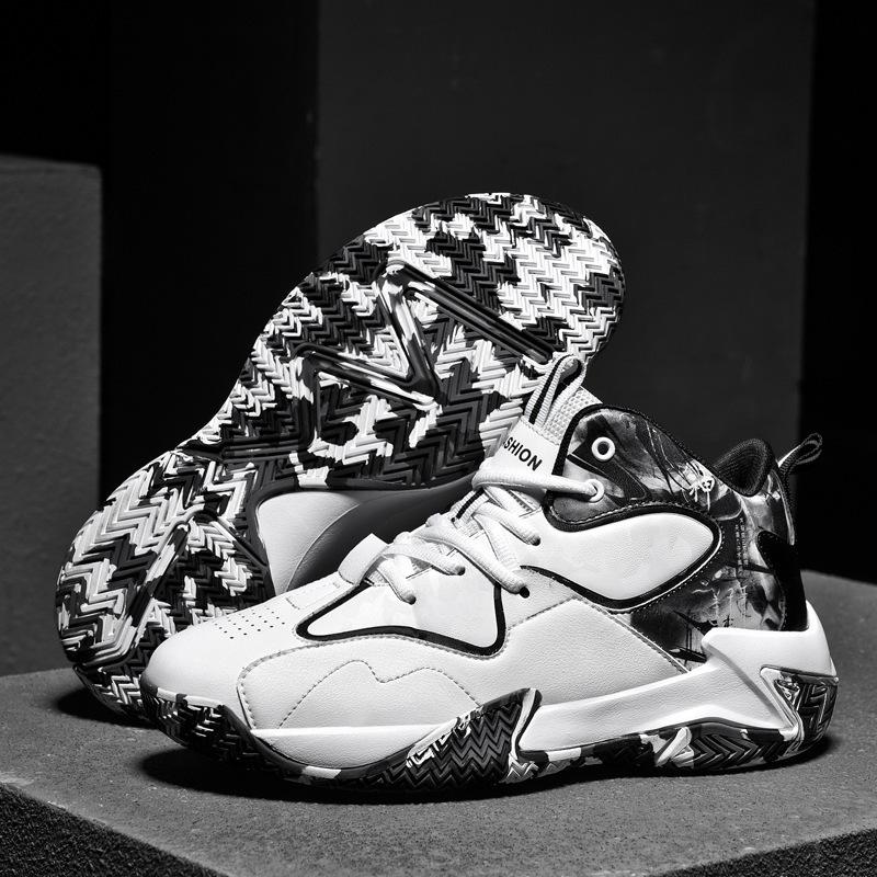 Men's Shoes Basketball Sports Shoes High-top Non-slip Shock-absorbing Sneakers Friction Sound Students Actual Combat Breathable Venom Running Shoes