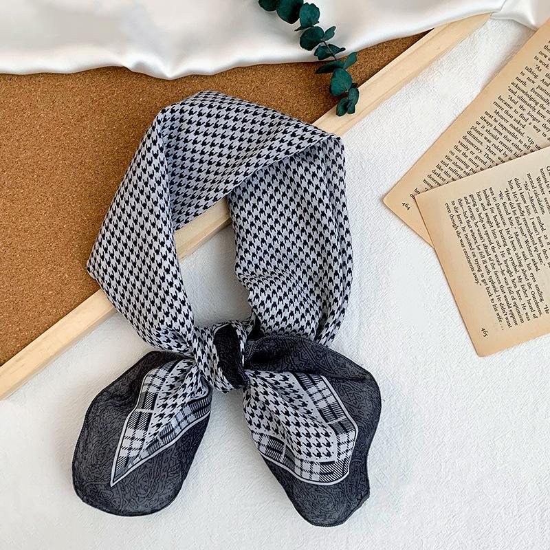 Cotton square scarf, silk scarf, high-end new small shawl, neck protector, small scarf, multi-purpose floral headscarf, headband, hair tie