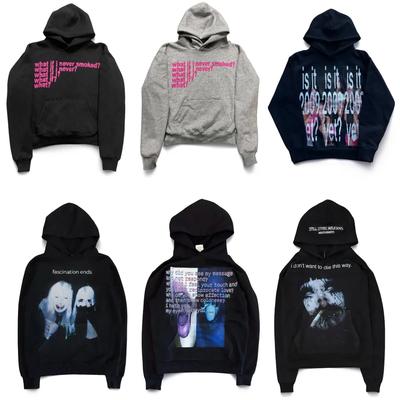 Sweats à capuche décontractés imprimés Y2k Harajuku Femmes Streetwear Grunge Sweat Tops Gothique Sweat à capuche oversize Vêtements Survêtement Vêtements pour hommes