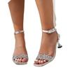 Fashion 2025 Fashion Female Crystal Transparent High Heels Sandals for Women Open Toe Party Dress Shoe Summer Ankle Buckle Sandal