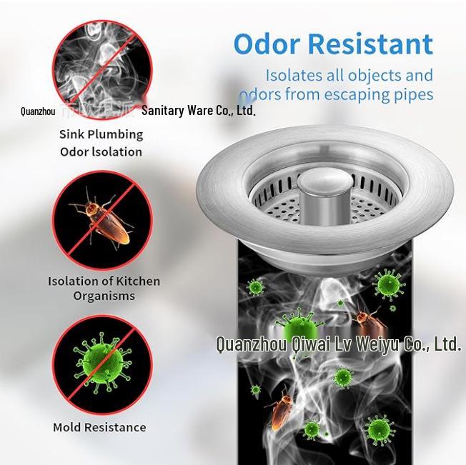 Stainless Steel Pop-up Anti-clog Kitchen Sink Drain Filter & Food Catcher Basket