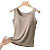 Women Sleeveless Camisole Top Wide Strap Tank Top with Built-in Padded Bra Summer Casual