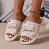 Fashion 2025 NEW Winter Women Cross Strap House Slippers Ladies Soft Concise Slides Females Home Solid Color Plush Flat Shoes