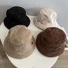 Corduroy padded short eaves bucket hat women autumn and winter thickened warm simple wind fashion basin hat men